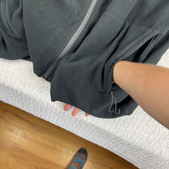 Columbia Sweater Mens 2X T  Black / Grey Fast Trek Full Zip Fleece Hiking READ** - Picture 14 of 16